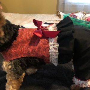 Cute burgundy and black medium pantsuit handmade